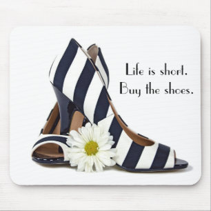 Striped High Heels met Daisy Muismat