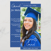 Striped High School Graduation Party Invitation (Voorkant / Achterkant)