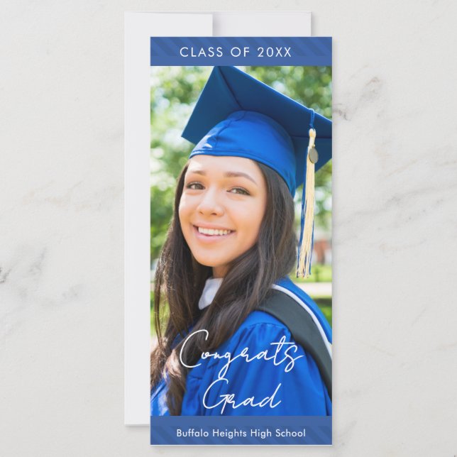 Striped High School Graduation Party Invitation (Devant)