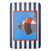 Striped Hilton Head Island Harbor Town Lighthouse Badmat (Voorkant Verticaal)