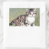  Striped Kitten Illustratie Rechthoekige Sticker (Tas)