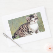 Striped Kitten Illustratie Rechthoekige Sticker (Envelop)