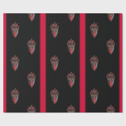 Striped Krampus Wrapping Paper Cadeaupapier (Vlak)