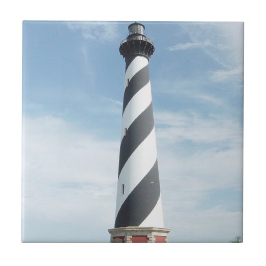 Striped Lighthouse Tile Tegeltje (Voorkant)