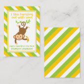 Striped Monkey Valentijnse klaslokaalkaarten Notitiekaartje (Voorkant / Achterkant)