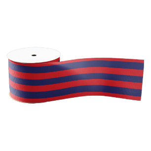 Striped (Navy Blue & Red) Grosgrain Lint