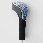 Striped Navy Blue & White Modern Abstract Aangepas Golfheadcover (Schuin)