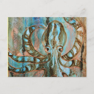 Striped Octopus Zee Created Art Briefkaart