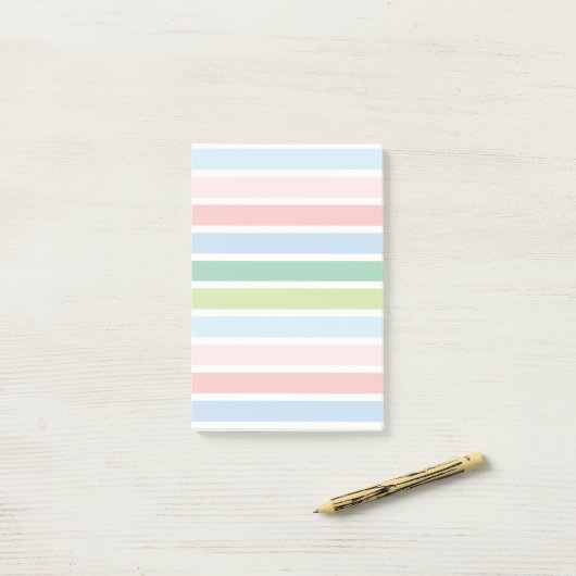 Striped Pastels Post-it® Notes (Op bureau)