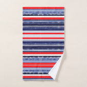 Striped Pattern, Blue, Red and White Coffee Mug (Serviette à main)