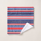Striped Pattern, Blue, Red and White Coffee Mug (Gant de toilette)