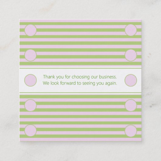 Striped Pattern Roos Business Loyalty Punch Kaart Afsprakenkaartje (Achterkant)