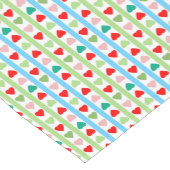 Striped pattern with hearts for Valentine's day Korte Tafelloper (Hoek)