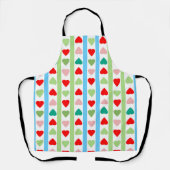 Striped pattern with hearts for Valentine's day Schort (Voorkant)