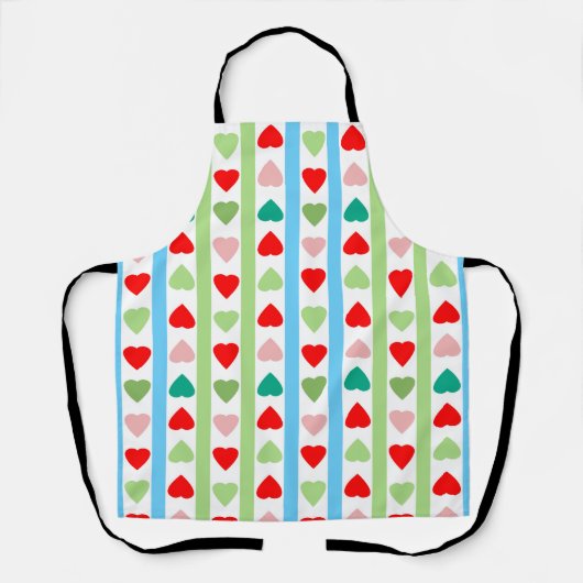 Striped pattern with hearts for Valentine's day Schort (Voorkant)