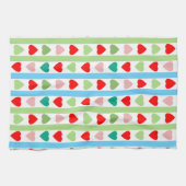 Striped pattern with hearts for Valentine's day Theedoek (Horizontaal)