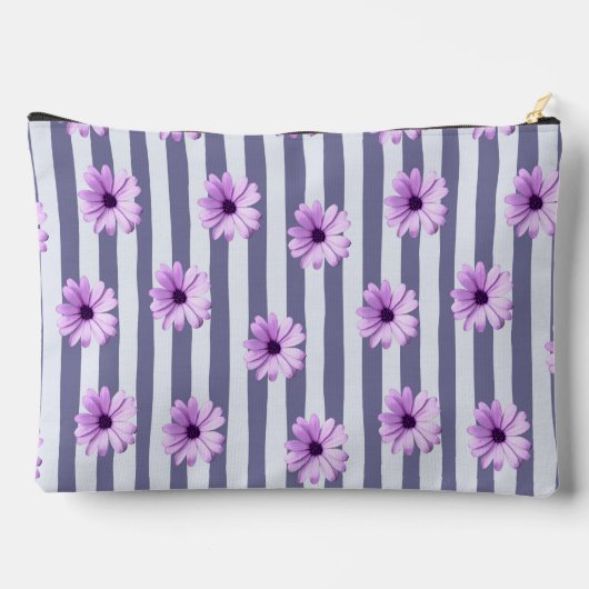 striped pattern with purple daisies etui (Achterkant)