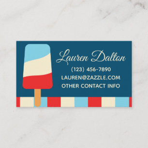 Striped Popsicles Business of Contact Cards Visitekaartje