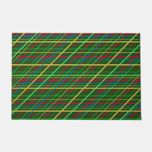 Striped Pset in Bright Kerstrood en groen Deurmat