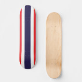  Striped Red, White, en Blauw Skateboard (Voorkant)