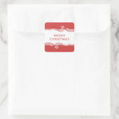 Striped Ribbon Vierkante Sticker (Tas)