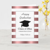 Striped Roos Gold Afstuderen Kaart (Gele Bloem)