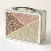 Striped Roos Gold Glitter Leopard Monogram (Achterkant)