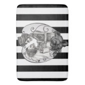 Striped Skeleton Love Couple Marriage Dance Badmat (Voorkant Verticaal)