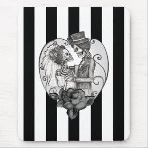 Striped Skeleton Love Couple Marriage Dance Muismat