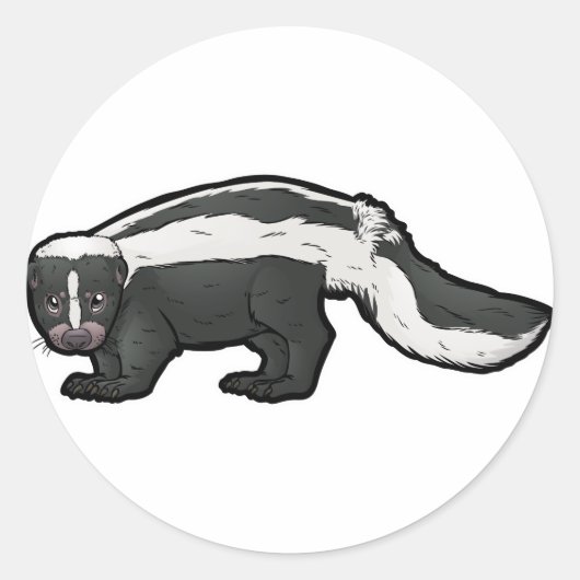 Striped Skunk Ronde Sticker (Voorkant)
