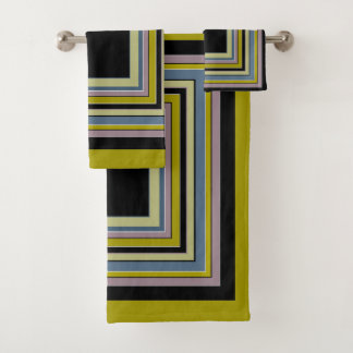 Striped Square Classic Gray Olive Pattern