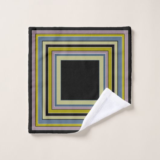 Striped Square Classic Gray Olive Pattern (Gant de toilette)