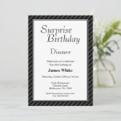 Striped Surprise 50th Birthday Dinner Invitation (Debout devant)
