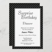 Striped Surprise 50th Birthday Dinner Invitation (Devant / Derrière)
