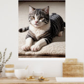 Striped Tabby Cat Photography Art Print (Keuken)