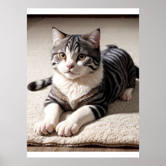 Striped Tabby Cat Photography Art Print (Voorkant)