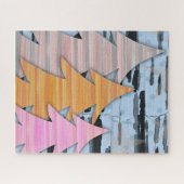 Striped Trees Winter Landscape Scene  Legpuzzel (Horizontaal)