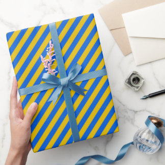 Striped Ukraine Flag Blue and Yellow Gift Cadeaupapier