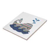 Striped Whale Tile Tegeltje (Zijkant)