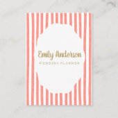 striped whimsical business card visitekaartje (Voorkant)