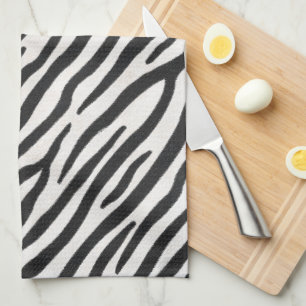 Striped Zebra fur Realistic Exotic Animal Print Theedoek