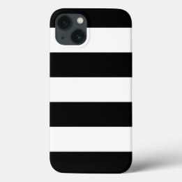 Striped (zwart-wit) | Horizontaal)  iPhone 13 Hoesje