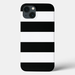 Striped (zwart-wit) Horizontaal) iPhone 13 Hoesje