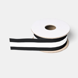 Striped (zwart-wit) Horizontaal) Grosgrain Lint