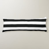 Striped (zwart-wit) | Horizontaal)  Lichaamskussen (Voorkant)