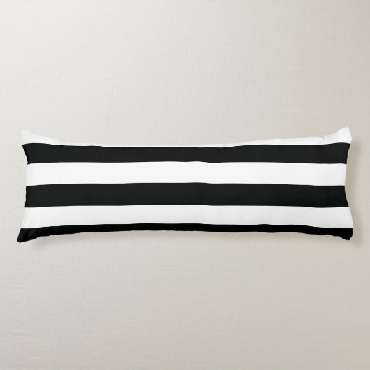 Striped (zwart-wit) | Horizontaal)  Lichaamskussen (Voorkant)