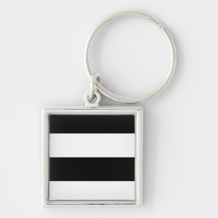 Striped (zwart-wit) Horizontaal) Sleutelhanger