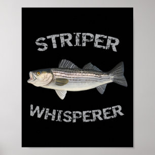 Striper Whisperer Gestreepte B Striper Vis Shirt Poster