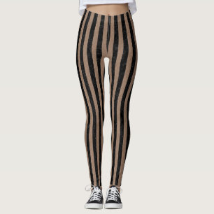 STRIPES1 ZWARTE MARBLE & BROWN COLOCIL PENCIL LEGGINGS