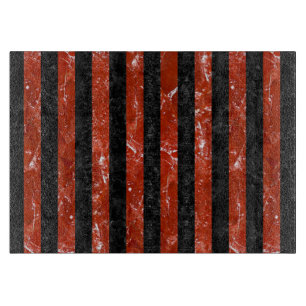 STRIPES1 ZWARTE MARBLE EN RODE MARBLE SNIJPLANK